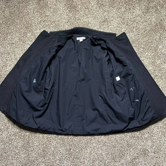 J.Crew Womens Gray Double-Breasted Wool Blend Peacoat Jacket Lined Petite Medium - Picture 8 of 9